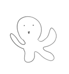丸くて白いなぞの人間スタンプ（個別スタンプ：20）
