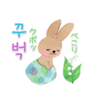 ときめきウサギ（楽しい韓国語）（個別スタンプ：28）