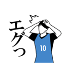 全18色！！ ≪水/黒≫ユニでサッカー応援！！（個別スタンプ：16）