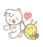 Douhua Bear and Mochi Snail_ピンクの泡（個別スタンプ：2）
