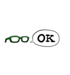 【省スペース】しゃべる眼鏡(緑)（個別スタンプ：5）