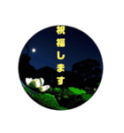 穏やかな海のような月祈り月影の舟祝福夜空（個別スタンプ：35）