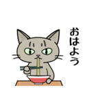 ラーメンを食べる猫 [修正版]（個別スタンプ：1）