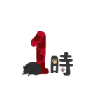 猫と花時計（個別スタンプ：1）