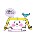 三つ編み女子スタンプbraid girl stamp（個別スタンプ：5）