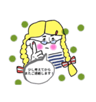 三つ編み女子スタンプbraid girl stamp（個別スタンプ：17）