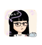 眼鏡女である（個別スタンプ：4）