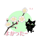 年中お花と一緒です☆黒猫花図鑑(改)（個別スタンプ：16）