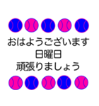 野球ボール 青ピンク 応援敬語 スタンプ（個別スタンプ：9）