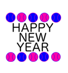 野球ボール 青ピンク 応援敬語 スタンプ（個別スタンプ：40）