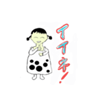 黒たま模様の、女の子。（個別スタンプ：5）