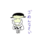 黒たま模様の、女の子。（個別スタンプ：16）