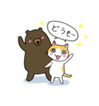 猫とクマの日常スタンプ（個別スタンプ：3）