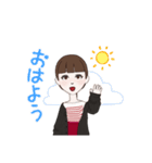 ポニーテールの女の子(LINEアバターver.)（個別スタンプ：2）