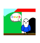 モノクロインコ14（個別スタンプ：6）