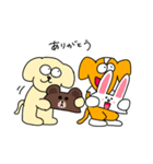 LINE FRIENDS × 2匹の犬（個別スタンプ：1）