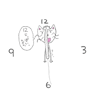 時間 時刻 を体を張って伝える猫（個別スタンプ：12）