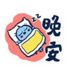 左手は倒れた小さな青いカササギ（個別スタンプ：32）