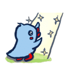 左手は倒れた小さな青いカササギ（個別スタンプ：40）
