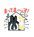 白黒うさぎのごあいさつスタンプ（個別スタンプ：28）