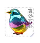 ⚫伝統工芸 硝子細工の鳥【セリフ変更可能】（個別スタンプ：23）