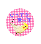 オカメの丸いステッカー（個別スタンプ：13）