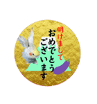 オカメの丸いステッカー（個別スタンプ：31）