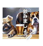 お酒が待てないブルドッグ犬（個別スタンプ：4）