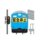 電車と駅（青色）3（個別スタンプ：10）