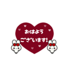 ▶️⬛LINEウサギ⬛ボルドー[﻿❤️⅔❸①]（個別スタンプ：2）