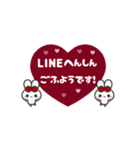 ▶️⬛LINEウサギ⬛ボルドー[﻿❤️⅔❸①]（個別スタンプ：24）