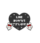 ▶️⬛LINEウサギ⬛ブラック[﻿❤️⅔❸①]（個別スタンプ：7）