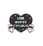 ▶️⬛LINEウサギ⬛ブラック[﻿❤️⅔❸①]（個別スタンプ：8）