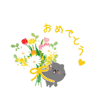 花とくろねこスタンプ(日本語)（個別スタンプ：22）