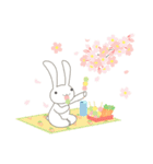 春 桜 卒業 いちご 本音で生きるウサギ（個別スタンプ：1）