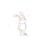 春 桜 卒業 いちご 本音で生きるウサギ（個別スタンプ：3）