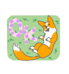 キツネみたいなしっぽのコーギー 春版（個別スタンプ：10）