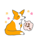 キツネみたいなしっぽのコーギー 春版（個別スタンプ：37）