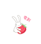 【台湾版】春 苺 卒業 本音で生きるウサギ（個別スタンプ：8）
