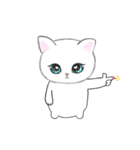❤️ずっと使える動く可愛い白猫アニメ（個別スタンプ：3）