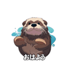 Adorable Sea Otter (JP Ver.)（個別スタンプ：6）