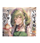 ケーキまみれ(デザートビュッフェ大好き娘)（個別スタンプ：16）