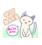 ねこのましゅ。マシュマロ色のねこハングル（個別スタンプ：2）