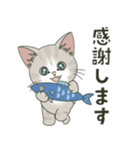 仔猫のぽんにゃん【敬語deあいさつ】（個別スタンプ：5）