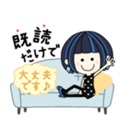 Happy Girl - 青×ショートボブ part3（個別スタンプ：40）