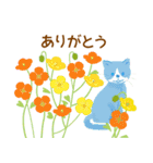 花猫  春の花いっぱいのなかの猫（個別スタンプ：4）