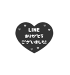 ▶️⬛LINEハート⬛モノクロ[❤️⅔❹①]（個別スタンプ：8）