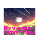 Moon  meteor shower  cat stickers 230418（個別スタンプ：3）
