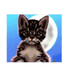 Moon  meteor shower  cat stickers 230418（個別スタンプ：6）