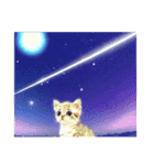 Moon  meteor shower  cat stickers 230418（個別スタンプ：8）